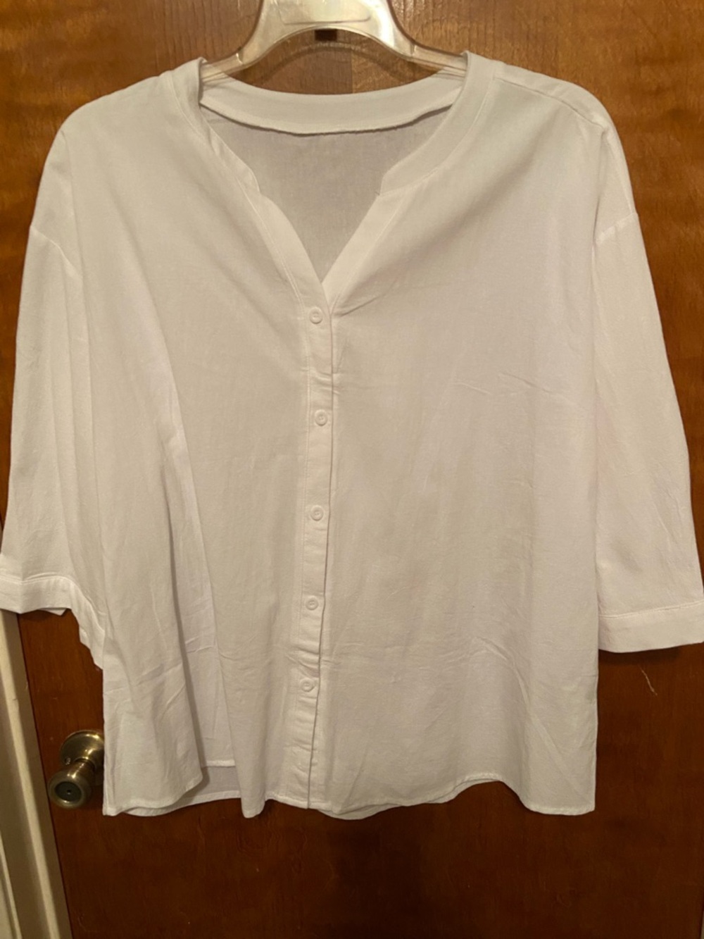 NWOT Plus Size 3/4 Sleeve Linen Blend Top